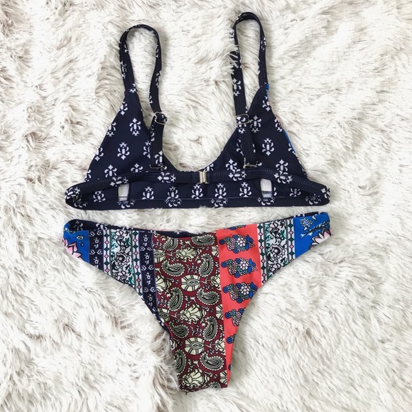 Sexy floral paisley boho festival cheeky bikini - Picture 3 of 8